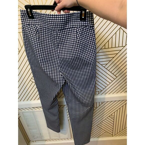 Zara Women Graham Business Pants Blue and White - Picture 6 of 7